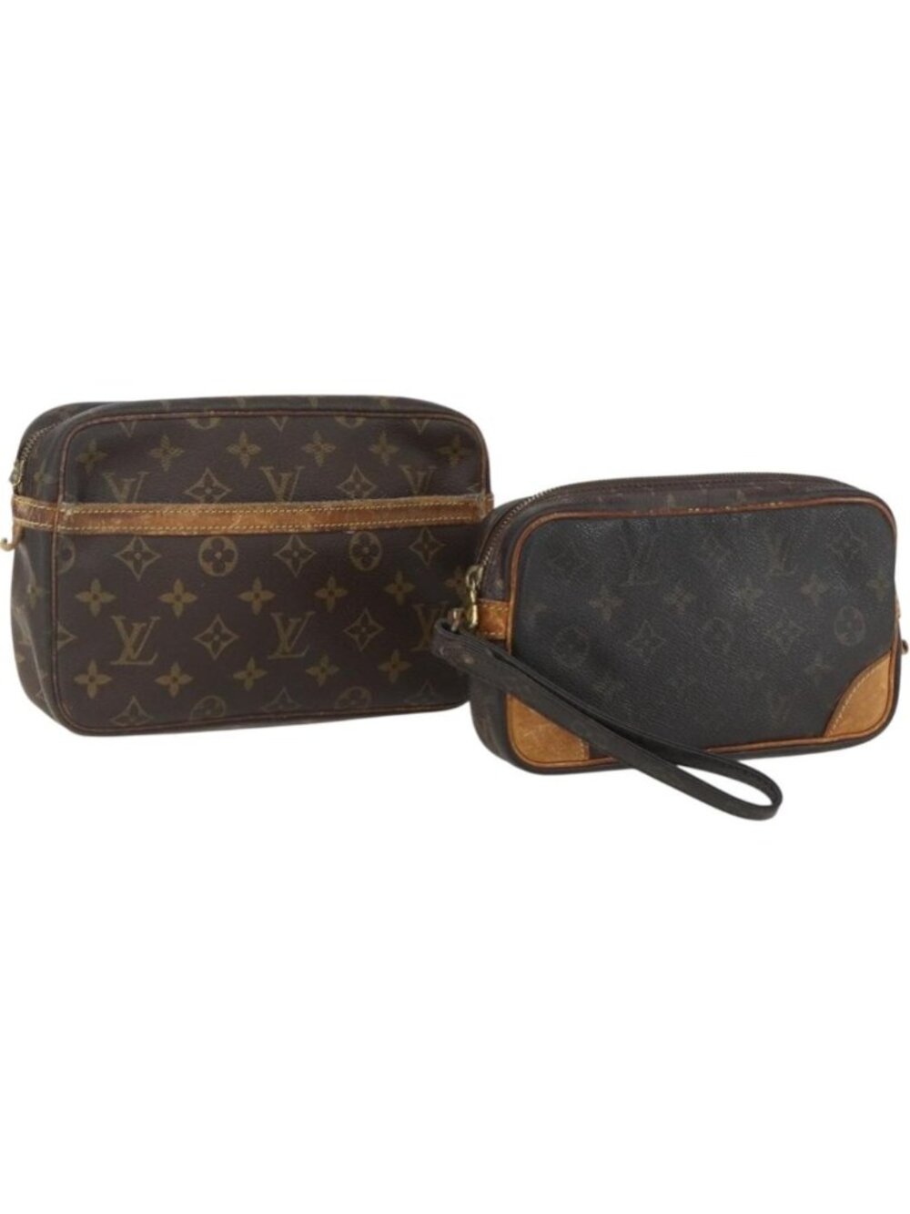 LOUIS VUITTON Monogram Clutch Bag 2 Set